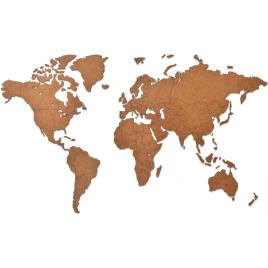 Decoração parede mapa-múndi Luxury castanho 90x54 cm