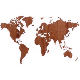 Dec. de parede mapa-múndi Exclusive sapele 130x78 cm