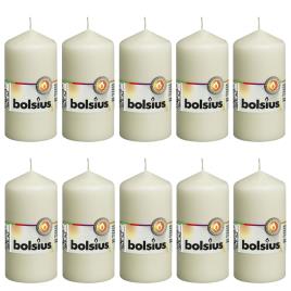 Velas cilíndricas 10 pcs 120x58 mm marfim