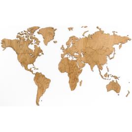 Dec. de parede mapa-múndi Exclusive carvalho 130x78cm
