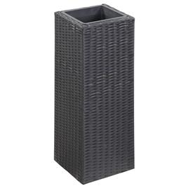 Vaso/floreira de jardim 28x28x80 cm vime PE preto