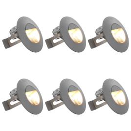 Iluminação LED de parede exterior 6 pcs 5 W redondo prateado