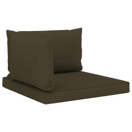 Almofadões para sofás de paletes 3 pcs tecido cinza-acastanhado