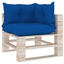 Almofadões para sofás de paletes 3 pcs tecido azul real