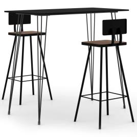 3 pcs conjunto de bar preto
