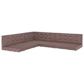 Almofadões p/ sofá de paletes 7pcs algodão cinzento-acastanhado