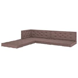 Almofadões p/ sofá de paletes 7pcs algodão cinzento-acastanhado