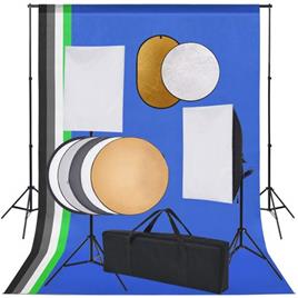 Kit estúdio fotográfico com softbox iluminação/fundo/refletor