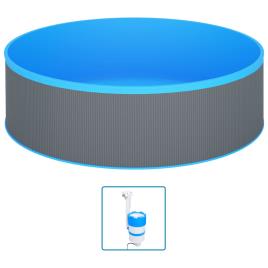 Piscina Splasher c/ skimmer e bomba suspensa 350x90cm cinzento