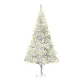 Árvore Natal artificial + luzes LED/suporte 210cm PET preateado