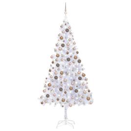 Árvore de Natal artificial c/ LEDs e bolas 210 cm 910 ramos