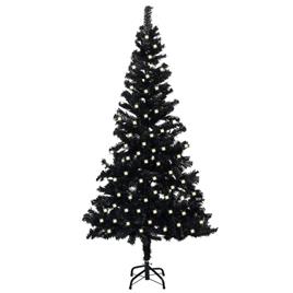 Árvore de Natal artificial c/ luzes LED/suporte 240cm PVC preto