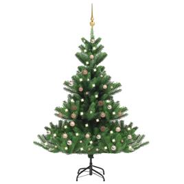 Árvore Natal artif. luzes LED/bolas 150cm abeto caucasiano verde