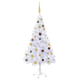 Árvore de Natal artificial c/ LEDs e bolas 150 cm 380 ramos