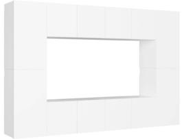 Móvel de TV VIDAXL 8 Peças (60x30x30 cm - Madeira Contraplacada - Branco)