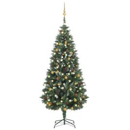 Árvore de Natal artificial com luzes LED e bolas 180 cm
