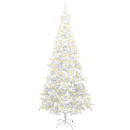Árvore de Natal artificial com luzes LED L 240 cm branco