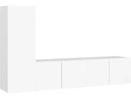 Móvel de TV VIDAXL 3 Peças (30.5x30x90 cm - Madeira Contraplacada - Branco)
