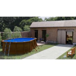 Gre Pools Piscina Aspecto Madeira De Aço Sicilia 500 x 300 x 120 cm Brown / Blue