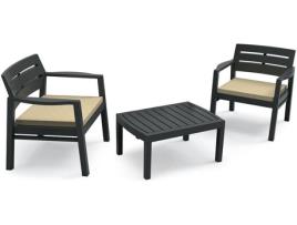 Conjunto de Jardim PROGARDEN Lommbok (Antracite e Bege - Polipropileno e Poliéster - 78x38,5x55 cm)
