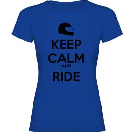 Camiseta De Manga Curta Keep Calm And Ride M Royal Blue