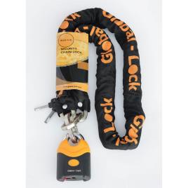 Global Lock Cadeado Corrente City Kit 10 Mm 150 cm Black / Orange