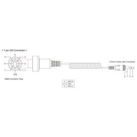 Stereo Jack To 7 Pin Din Cable For 2008 And Later For Kawasaki Canam Spyder And Victoryvision 3.5mm Black