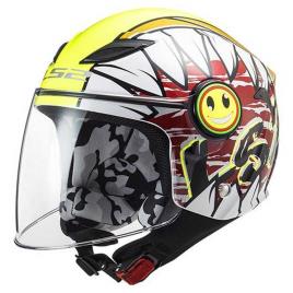 Capacete Jet Of602 Funny Crunch Junior L White / High Visibility Yellow