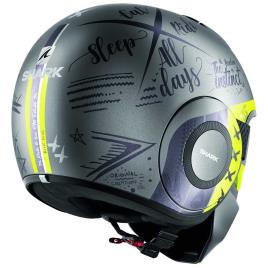 Shark Capacete Conversivel Street Drak Tribute Rm M Matte Anthracite / Silver / Yellow
