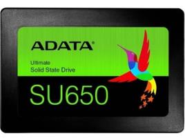 SSD 2,5P  SU650 de 480GB, com interface SATA3 e velocidades de transferência de 520/450MB/s.