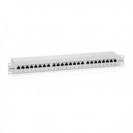 Patch Panel EQUIP Cat.6 24-Port 19 Inch 1U light-grey, shielded - 326325