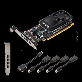 nVIDIA QUADRO P1000 V2 4GB GDDR5 PCIe 3.0 16x 4 miniDP1.4 c/ suporte Low Profile