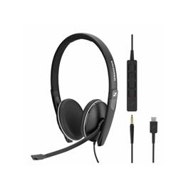 Auscultadores SENNHEISER SC 165 Bi-auricular USB C, 20000Hz, 3,5mm, 115Db, Black