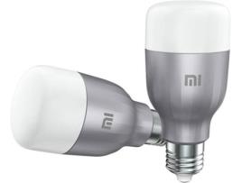 Kit 2 Lâmpadas Inteligentes XIAOMI LED Wi-Fi E27 RGB (E27 - Branco e cores)