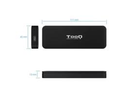 TOOQ - Caixa externa para SSD M.2 NVMe PCIe - Ligacao USB-C (USB 3.1 Gen2) - Aluminio - Preto