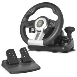 Volante Gaming Race Wheel Pro, Compatível com PS2, PS3 e PC, Preto