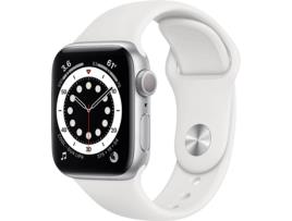 APPLE Watch S6 40 mm Cellular Prateado, Branco Sport Band