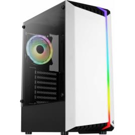 Caixa AEROCOOL BIONIC WHITE V2 ATX, TEMPERED GLASS, FRONT RGB, 1x12CM RGB FAN