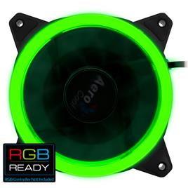 Ventoinha AEROCOOL, Dual Ring RGB Lighthing 1200rpm Ultra-Silent no RGB Controller Included - REVRGB