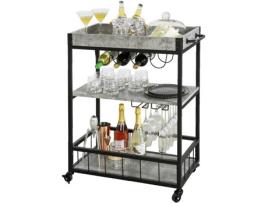 Carrinho de Cozinha  FKW56-HG (MDF/PVC/Ferro - 80x90x40 cm)