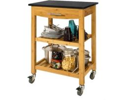 Carrinho de Cozinha  FKW28-SCH (Bambu - 58x40x87 cm)