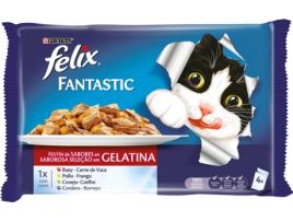 Rações para Gatos  (4 Un - 100g - Sabor: Carne)