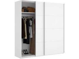 Roupeiro  2 portas (Madeira - Branco - 204x180x65cm)