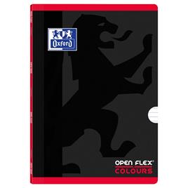 Oxford Caderno Agrafado Openflex Colours A4, 48 Folhas, Pautado, Preto/Vermelho