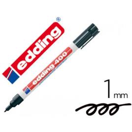 Marcador Permanente Edding 400 Ponta Redonda 1mm Preto 10 Unid.