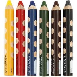 Lápis de Cor, Groove, 3 em 1, Natural Grip, 6uni.