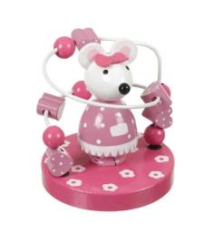 Orange Tree Toys - Labirinto em Madeira de Missangas Cor-de-Rosa