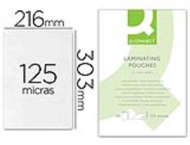 Bolsa de Plastificar Q-Connect 303 X 216 mm 125 Microns Din A4 a (100 Unidades)