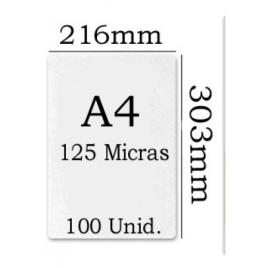 Bolsa Plastificação Térmica 216x303mm A4 125 microns - 100 unidades