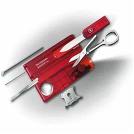 Victorinox Swisscard Lite - 13 Usos Vermelho Transparente com Luz